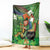 Happy Saint Patrick's Day Blanket Leprechaun With Irish Harp - Shamrock Pattern