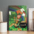 Happy Saint Patrick's Day Canvas Wall Art Leprechaun With Irish Harp - Shamrock Pattern - Wonder Print Shop