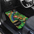 Happy Saint Patrick's Day Car Mats Leprechaun With Irish Harp - Shamrock Pattern - Wonder Print Shop