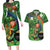 Happy Saint Patrick's Day Couples Matching Long Sleeve Bodycon Dress and Hawaiian Shirt Leprechaun With Irish Harp - Shamrock Pattern