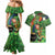 Happy Saint Patrick's Day Couples Matching Mermaid Dress and Hawaiian Shirt Leprechaun With Irish Harp - Shamrock Pattern