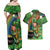 Happy Saint Patrick's Day Couples Matching Off Shoulder Maxi Dress and Hawaiian Shirt Leprechaun With Irish Harp - Shamrock Pattern