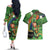 Happy Saint Patrick's Day Couples Matching Off The Shoulder Long Sleeve Dress and Hawaiian Shirt Leprechaun With Irish Harp - Shamrock Pattern