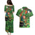 Happy Saint Patrick's Day Couples Matching Puletasi and Hawaiian Shirt Leprechaun With Irish Harp - Shamrock Pattern