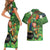 Happy Saint Patrick's Day Couples Matching Short Sleeve Bodycon Dress and Hawaiian Shirt Leprechaun With Irish Harp - Shamrock Pattern