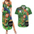 Happy Saint Patrick's Day Couples Matching Summer Maxi Dress and Hawaiian Shirt Leprechaun With Irish Harp - Shamrock Pattern