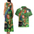 Happy Saint Patrick's Day Couples Matching Tank Maxi Dress and Hawaiian Shirt Leprechaun With Irish Harp - Shamrock Pattern