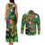 Happy Saint Patrick's Day Couples Matching Tank Maxi Dress and Long Sleeve Button Shirt Leprechaun With Irish Harp - Shamrock Pattern