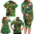 Happy Saint Patrick's Day Family Matching Long Sleeve Bodycon Dress and Hawaiian Shirt Leprechaun With Irish Harp - Shamrock Pattern - Wonder Print Shop