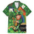 Happy Saint Patrick's Day Family Matching Mermaid Dress and Hawaiian Shirt Leprechaun With Irish Harp - Shamrock Pattern - Wonder Print Shop