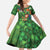 Happy Saint Patrick's Day Family Matching Off The Shoulder Long Sleeve Dress and Hawaiian Shirt Leprechaun With Irish Harp - Shamrock Pattern