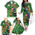 Happy Saint Patrick's Day Family Matching Off The Shoulder Long Sleeve Dress and Hawaiian Shirt Leprechaun With Irish Harp - Shamrock Pattern