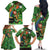 Happy Saint Patrick's Day Family Matching Off The Shoulder Long Sleeve Dress and Hawaiian Shirt Leprechaun With Irish Harp - Shamrock Pattern