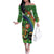 Happy Saint Patrick's Day Family Matching Off The Shoulder Long Sleeve Dress and Hawaiian Shirt Leprechaun With Irish Harp - Shamrock Pattern