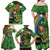 Happy Saint Patrick's Day Family Matching Off Shoulder Maxi Dress and Hawaiian Shirt Leprechaun With Irish Harp - Shamrock Pattern - Wonder Print Shop