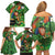 Happy Saint Patrick's Day Family Matching Off Shoulder Short Dress and Hawaiian Shirt Leprechaun With Irish Harp - Shamrock Pattern - Wonder Print Shop