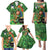 Happy Saint Patrick's Day Family Matching Puletasi and Hawaiian Shirt Leprechaun With Irish Harp - Shamrock Pattern