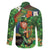 Happy Saint Patrick's Day Family Matching Puletasi and Hawaiian Shirt Leprechaun With Irish Harp - Shamrock Pattern