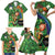 Happy Saint Patrick's Day Family Matching Short Sleeve Bodycon Dress and Hawaiian Shirt Leprechaun With Irish Harp - Shamrock Pattern - Wonder Print Shop