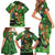 Happy Saint Patrick's Day Family Matching Short Sleeve Bodycon Dress and Hawaiian Shirt Leprechaun With Irish Harp - Shamrock Pattern - Wonder Print Shop