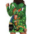 Happy Saint Patrick's Day Hoodie Dress Leprechaun With Irish Harp - Shamrock Pattern - Wonder Print Shop