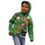 Happy Saint Patrick's Day Kid Hoodie Leprechaun With Irish Harp - Shamrock Pattern - Wonder Print Shop