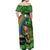 Happy Saint Patrick's Day Off Shoulder Maxi Dress Leprechaun With Irish Harp - Shamrock Pattern - Wonder Print Shop