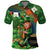 Happy Saint Patrick's Day Polo Shirt Leprechaun With Irish Harp - Shamrock Pattern - Wonder Print Shop