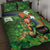 Happy Saint Patrick's Day Quilt Bed Set Leprechaun With Irish Harp - Shamrock Pattern - Wonder Print Shop