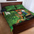 Happy Saint Patrick's Day Quilt Bed Set Leprechaun With Irish Harp - Shamrock Pattern - Wonder Print Shop