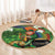 Happy Saint Patrick's Day Round Carpet Leprechaun With Irish Harp - Shamrock Pattern - Wonder Print Shop