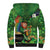 Happy Saint Patrick's Day Sherpa Hoodie Leprechaun With Irish Harp - Shamrock Pattern - Wonder Print Shop