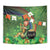 Happy Saint Patrick's Day Tapestry Leprechaun With Irish Harp - Shamrock Pattern - Wonder Print Shop