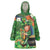 Happy Saint Patrick's Day Wearable Blanket Hoodie Leprechaun With Irish Harp - Shamrock Pattern