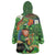 Happy Saint Patrick's Day Wearable Blanket Hoodie Leprechaun With Irish Harp - Shamrock Pattern