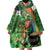 Happy Saint Patrick's Day Wearable Blanket Hoodie Leprechaun With Irish Harp - Shamrock Pattern