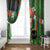 Happy Saint Patrick's Day Window Curtain Leprechaun With Irish Harp - Shamrock Pattern - Wonder Print Shop