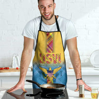 US Virgin Islands Apron Madras Pattern Gradient Style - Wonder Print Shop