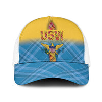 US Virgin Islands Baseball Net Cap Madras Pattern Gradient Style - Wonder Print Shop