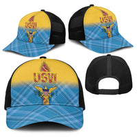 US Virgin Islands Baseball Net Cap Madras Pattern Gradient Style - Wonder Print Shop