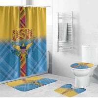 US Virgin Islands Bathroom Set Madras Pattern Gradient Style - Wonder Print Shop