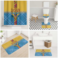 US Virgin Islands Bathroom Set Madras Pattern Gradient Style - Wonder Print Shop