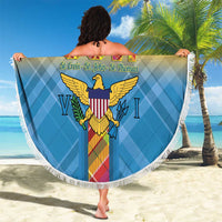 US Virgin Islands Beach Blanket Madras Pattern Gradient Style - Wonder Print Shop