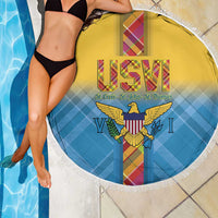 US Virgin Islands Beach Blanket Madras Pattern Gradient Style - Wonder Print Shop