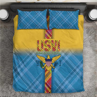 US Virgin Islands Bedding Set Madras Pattern Gradient Style - Wonder Print Shop
