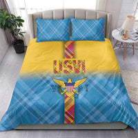 US Virgin Islands Bedding Set Madras Pattern Gradient Style - Wonder Print Shop