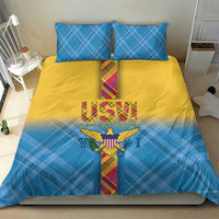 US Virgin Islands Bedding Set Madras Pattern Gradient Style - Wonder Print Shop