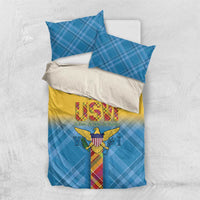 US Virgin Islands Bedding Set Madras Pattern Gradient Style - Wonder Print Shop