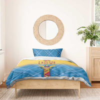 US Virgin Islands Bedding Set Madras Pattern Gradient Style - Wonder Print Shop