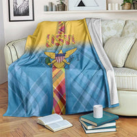 US Virgin Islands Blanket Madras Pattern Gradient Style - Wonder Print Shop